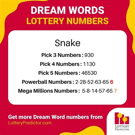 lottery number for snake dream